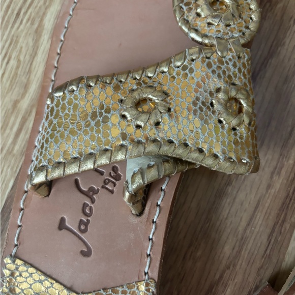 Jack Rogers Gold Snakeskin Women's Sandals - Picture 3 of 3